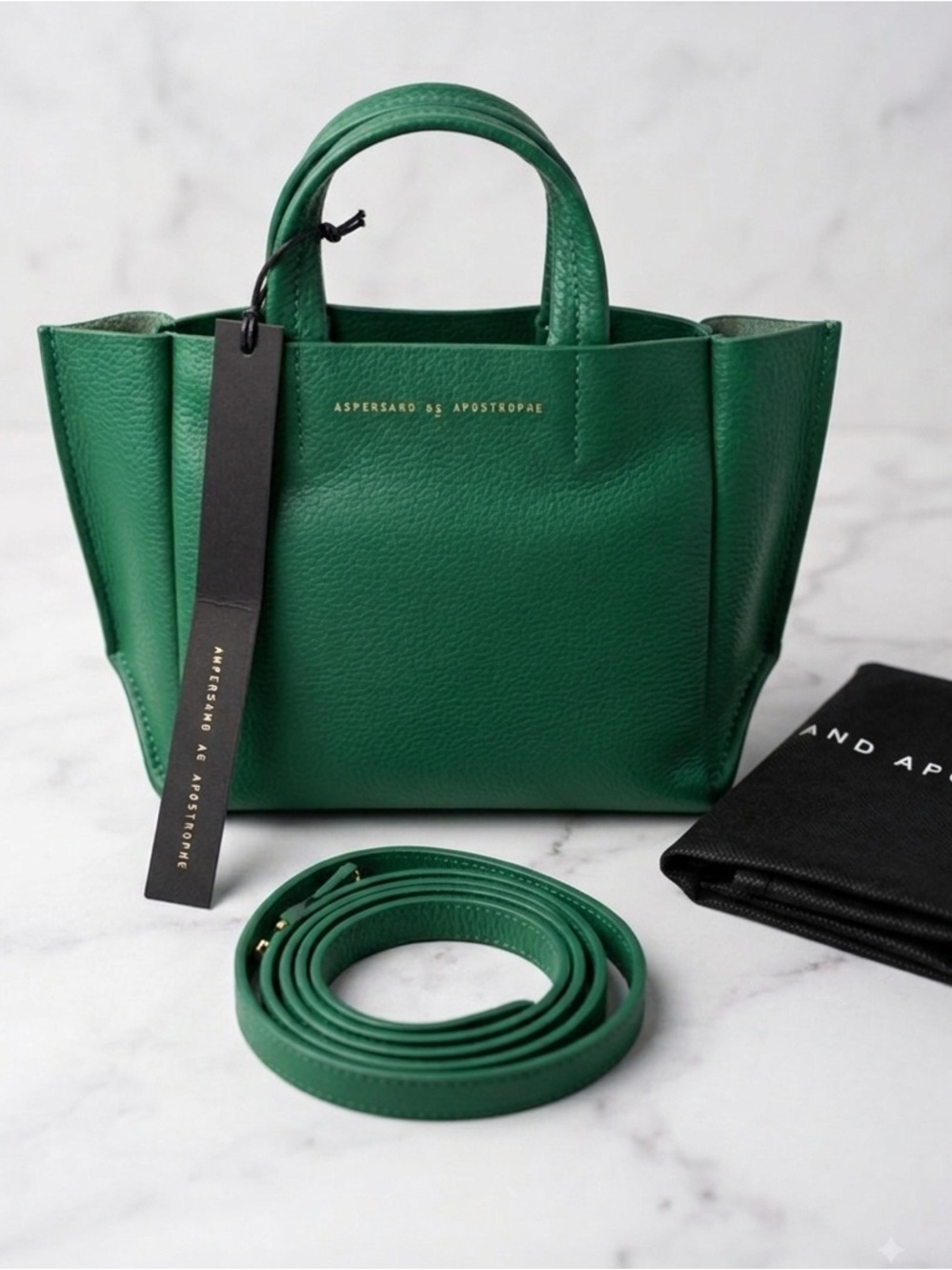 Ampersand As Apostrophe Women's Micro Tote Leather Bag Emerald Green NWT! $462